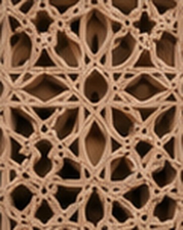 Carved stone lattice screen