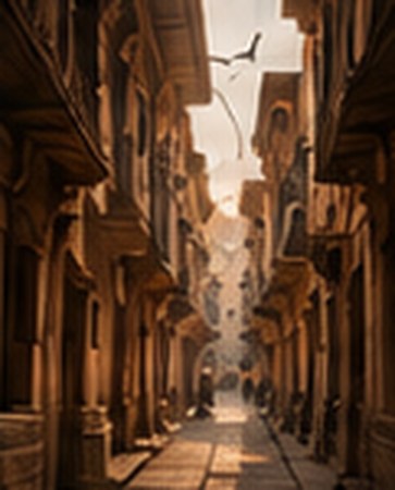 A narrow street inside Ahmedabad's old pols